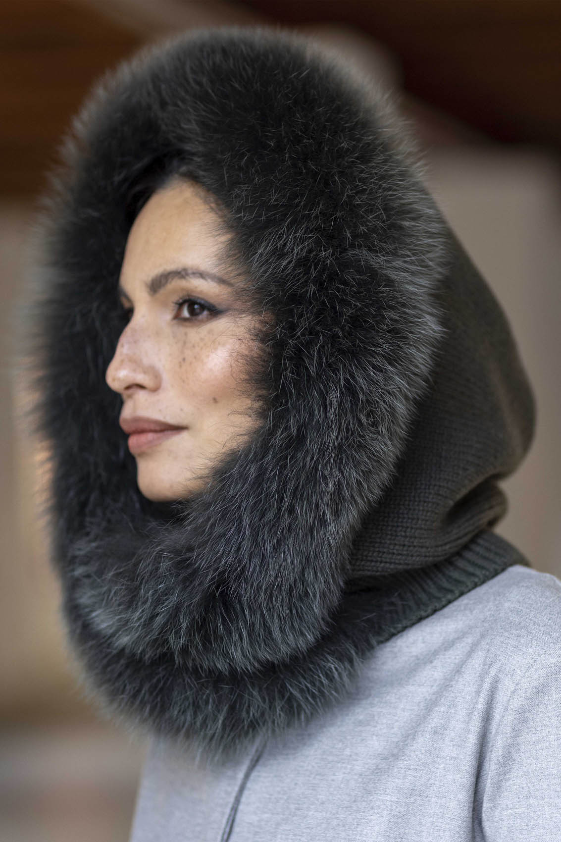 Passamontagna Lana Cashmere e Volpe